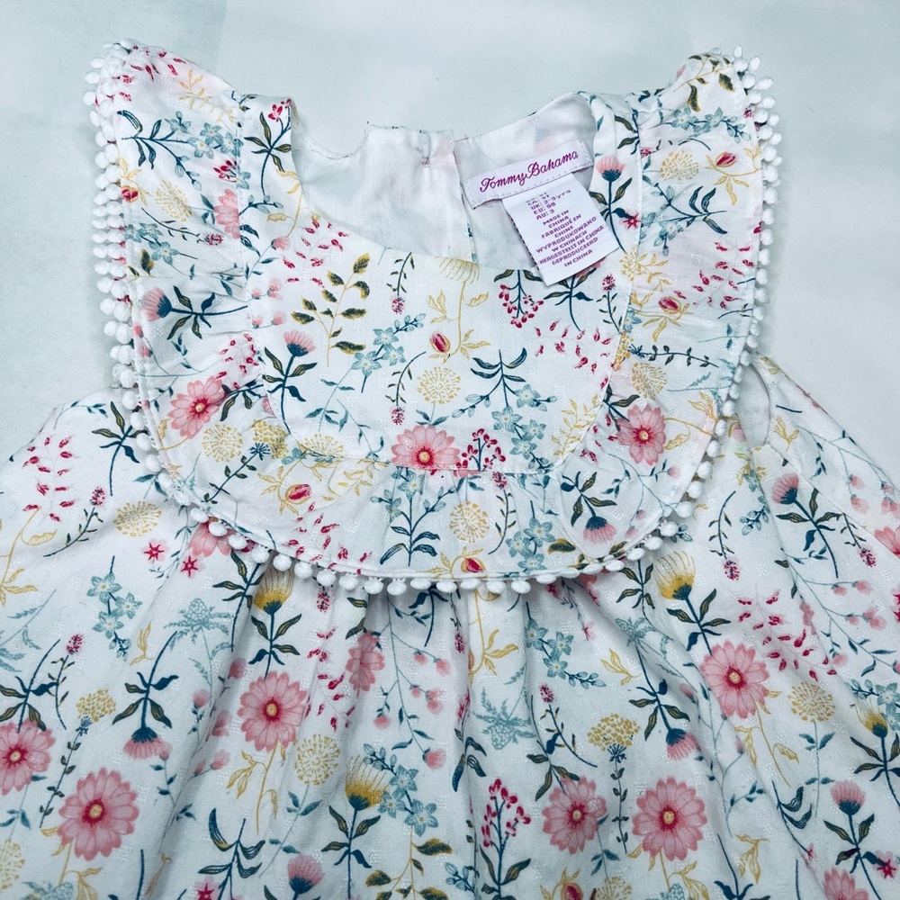 Tommy Bahamas 3T Cotton toddler Sun dress easter floral lined sleeveless